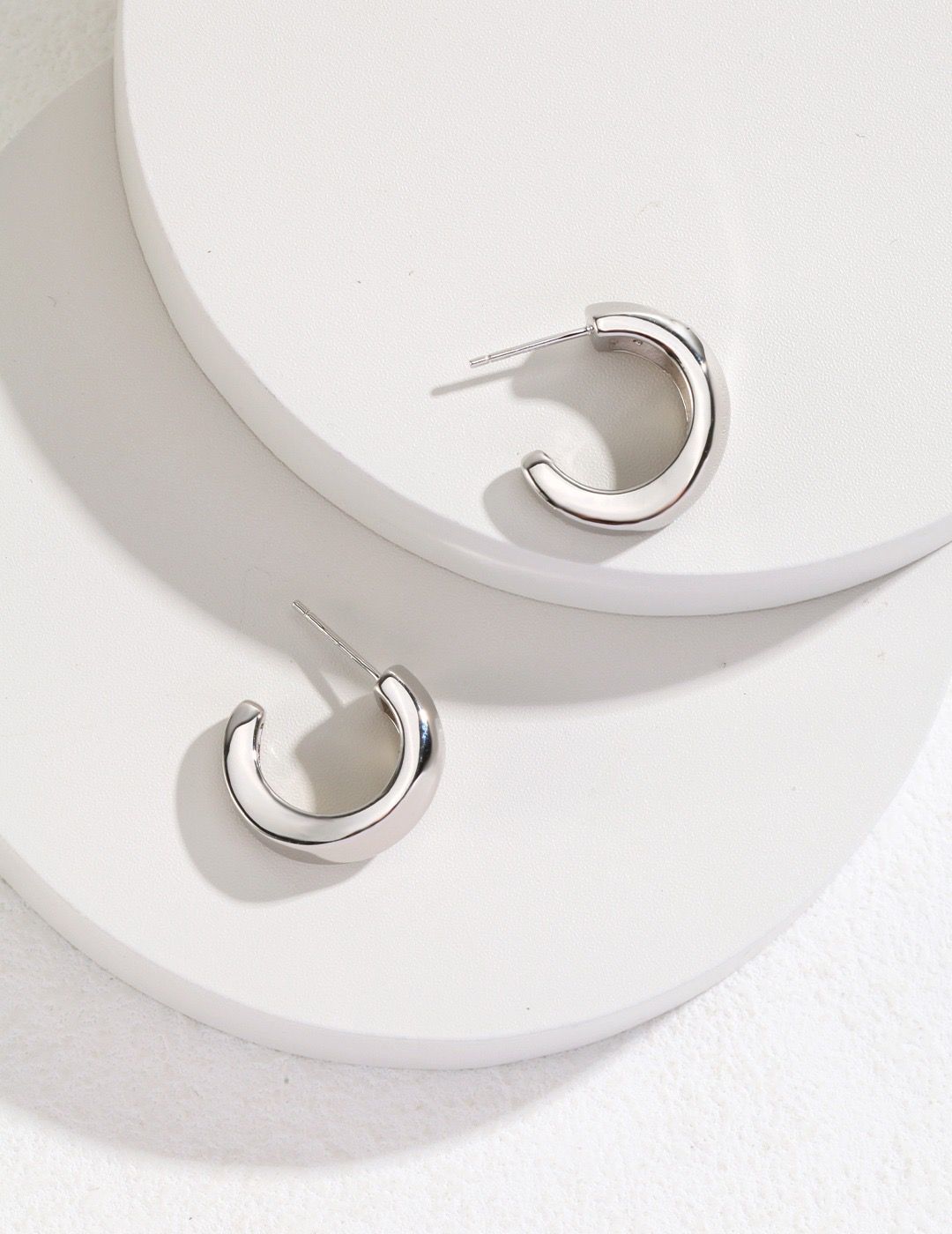 Silver Open-Back Hoop Earrings for Everyday Wear